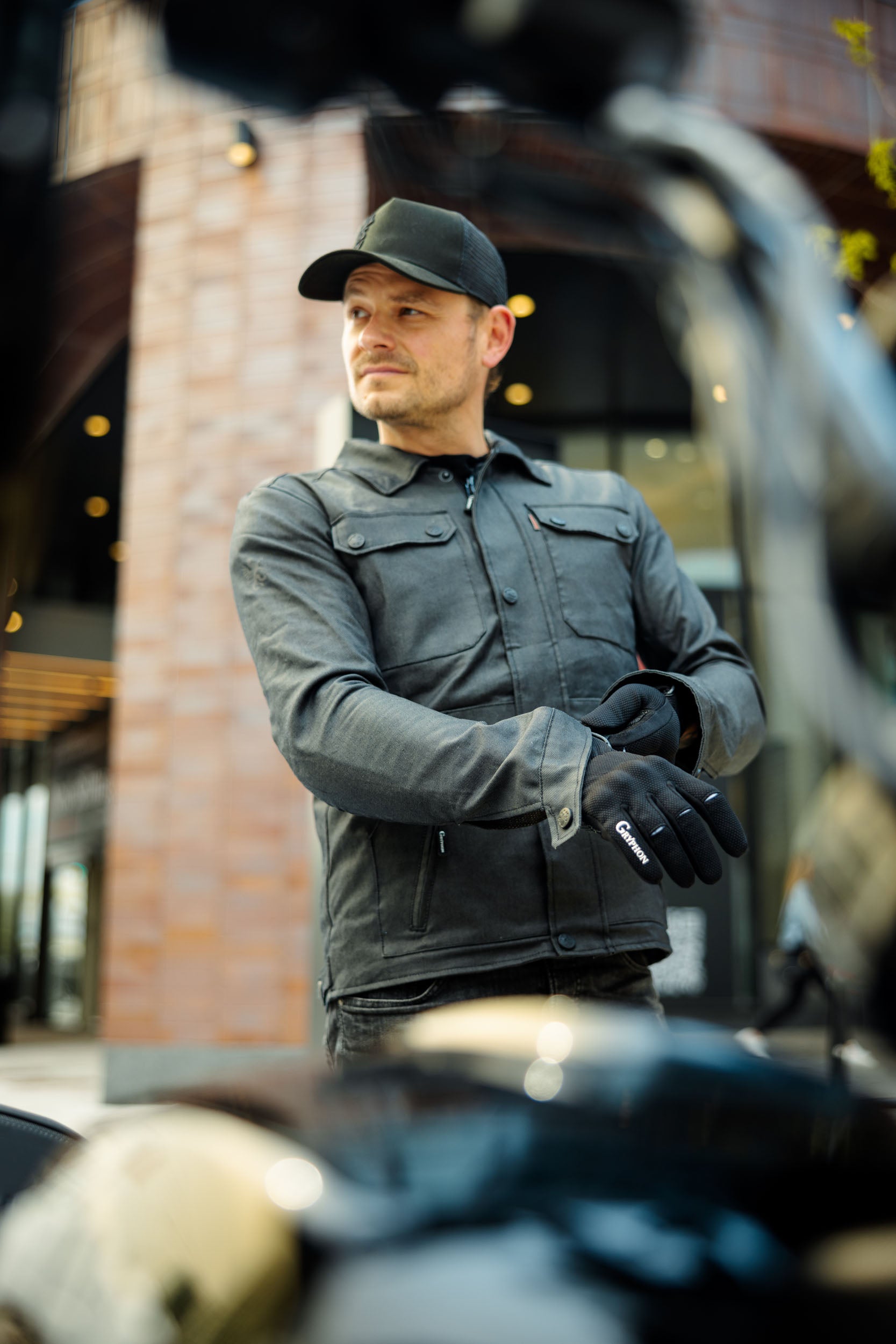 GRYPHON NEW YORK ナポレオンジャケット Gryphon Men's Renegade Canvas Motorcycle Jacket